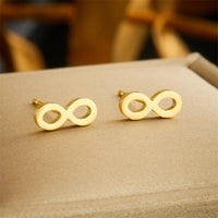316L Stainless Steel Golden Infinite Necklace Bracelet Earrings Suit Women 2024 New Number Digit8 Non-Fading Jewelry Set