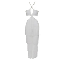 New Wowen Sexy Tassel Halter Bandag Jumpsuits Elegant Backless Sleeveless Slim Long Jumpsuit Fashion Night Party Vestidos