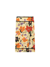 TFMLN Women Vintage Floral Print Midi Skirt Front Split Hem Straight High-Waisted 2026 Summer Pencil Skirt Chic Casual Lady New