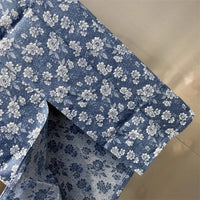Summer Jacquard Denim Skirt for Women Blue High Waist Zipper Split Flower Skirts Fashionable Elegant Female Jeans Skirt