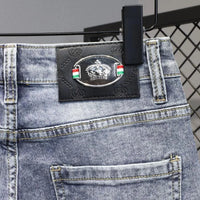 Summer 2024 New Fashion Trend Printed Stretch Cotton Shorts Men'S Casual Sashimi Comfort High Quality Plus-Size Denim Shorts