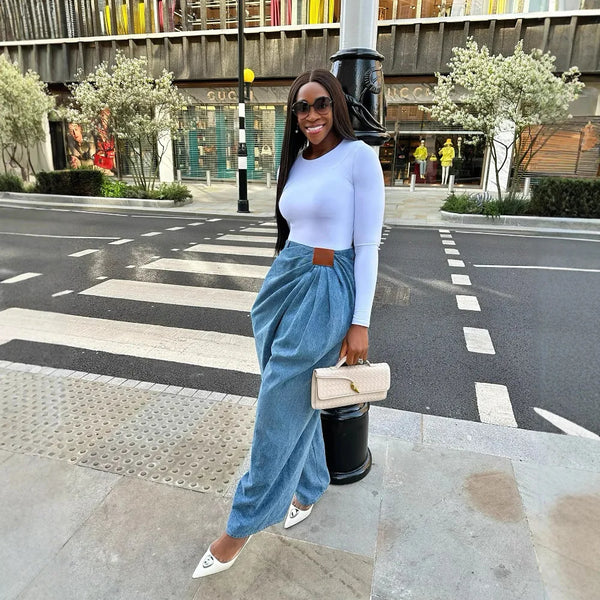 Women Wide Leg Pants Jeans Washed High Waist Folds Distressed Denims Spring 2026 Vintage Female Trousers Streetwear Floor Length