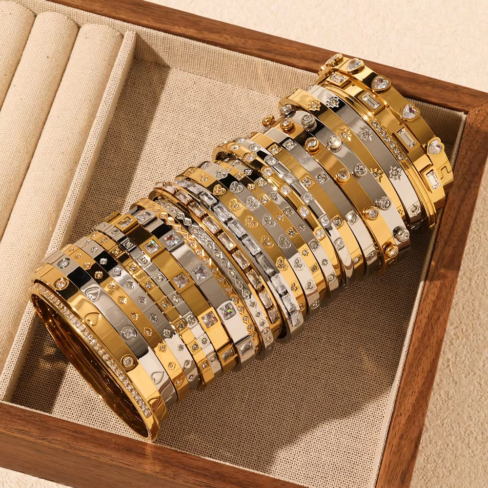 Bracelet Jonc Femme | Acier Inoxydable Poli Élégant