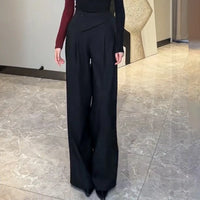 High Waist Narrow Version Wide Leg Pants Waist Straight Pants Drape Versatile Trousers Suit Pants High Quality Women'S Trousers