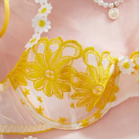 Sexy Fairy Floral Lingerie Set Sweet Lace Underwear Erotic Lingerie Beautiful Embroidery Bra and Panties Sets Luxury Intimates