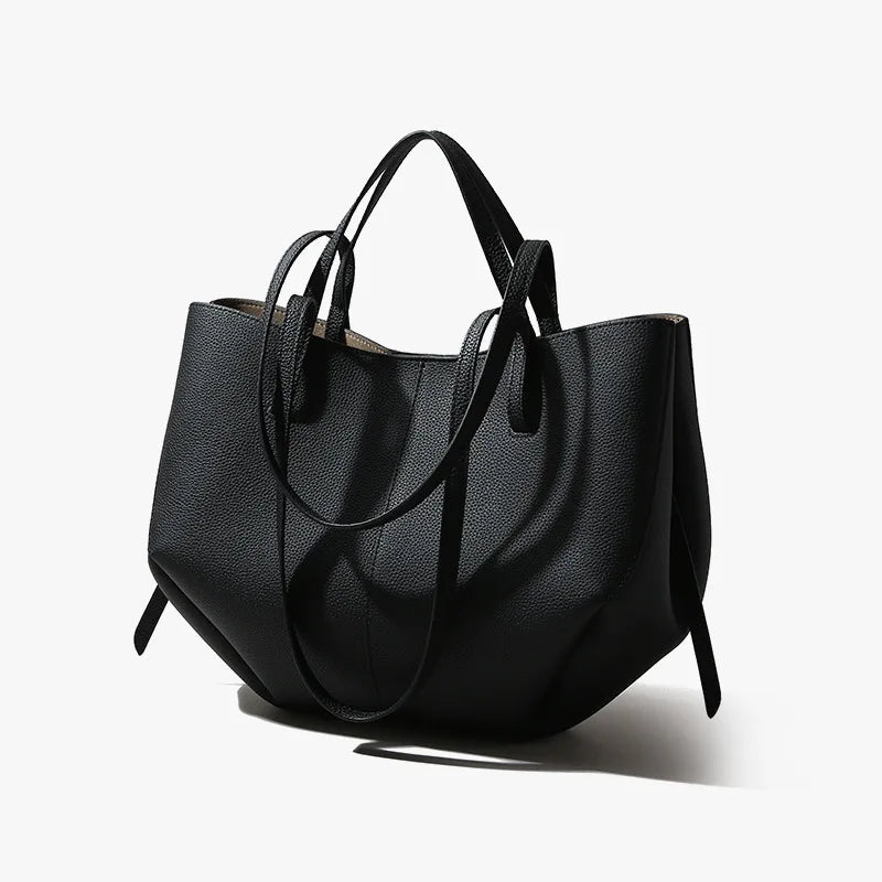 New Leather Premium Sense Light Luxury Large Capacity Tote Bag Women'S Handbag Commuter Shoulder Bag