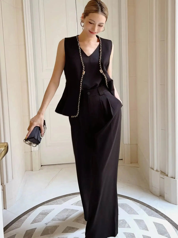Ensemble pantalon femme deux pièces élégant