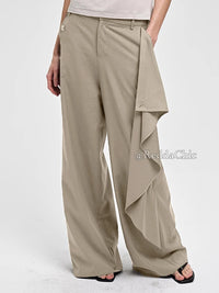Reddachic Men Women Wrap around Dress Pants Extra-Wide Cleanfit High Waist Plain Suit Trousers Office Work Unisex Everyday Wear