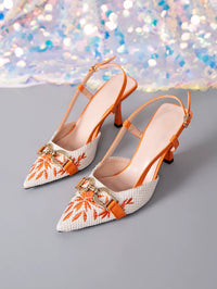 Lu Women Fashion Almond Head Artificial Plush Iron Buckle Comfortable Sandals