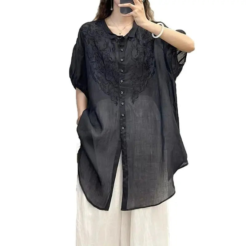 Blouse d'Été Grande Taille Femme | Unie et Élégante