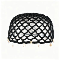 Starfish Hat Boho Pearl Trim Cap Summer Shell Crochet Head Beanie Cap Women Cap for Beach Travel