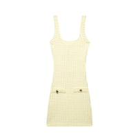 2025 Summer Women'S Knitted Dress Sexy U-Neck Sleeveless Bodycon Mini Dresses Holiday Beachwear Vintage Streetwear