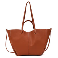 Fashionable PU Vegan Leather Tote Handbag for Women Classic Large Capacity Shoulder Bag Top-Handle Purse Shopping Travel Commute
