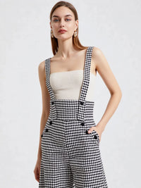 Salopette Femme | Noire et Blanche à Jambes Larges