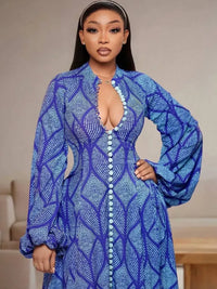 African Dresses for Women Elegant Spring Summer Long Sleeve Dashiki Maxi Dress Ladies Traditional African Clothing Fairy Dresses
