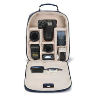 Custom Premium Leather Digital Gear SLR Bag Waterproof Digital Camera Bag Backpack with Zipper Closure
