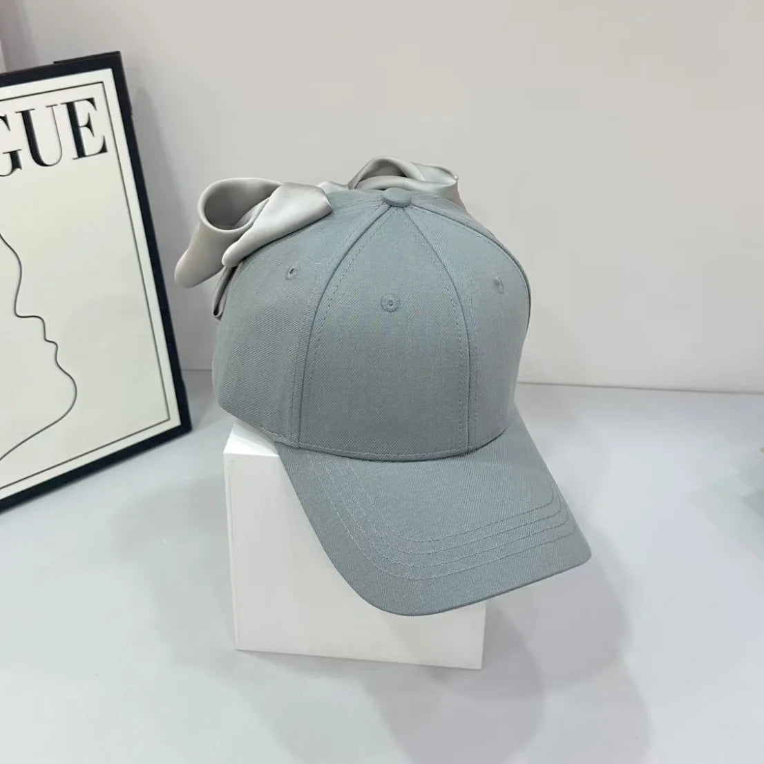 Summer Bowknot Baseball Cap - Fashion Satin Large Bow Back Detail Cap, UV Shade Visor Hat for Women