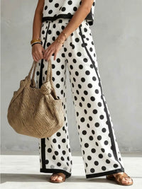 Pantalon Large Femme à Pois Noir & Blanc | BN Collection