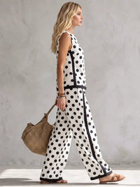 Pantalon Large Femme à Pois Noir & Blanc | BN Collection